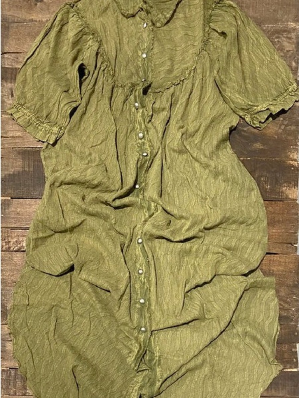 Jaded Gypsy evening waves duster/dress maxi in olive green - Picture 3 of 3